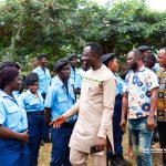 Hon. Mathew Annor inspects new recruits ont the Blue Water Guards